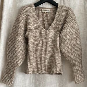 Mara Hoffman Olla Balloon-Sleeve Sweater, size  M